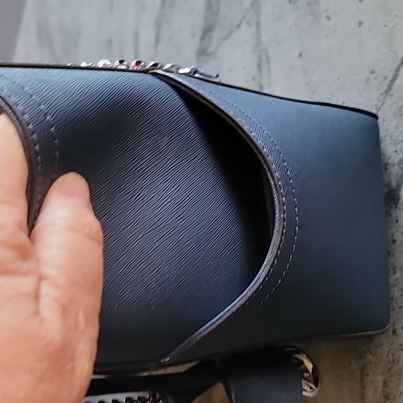 MICHAEL KORS Jet Set Large Saffiano Leather Shoulder Bag Navy Blue NWOT - Picture 9 of 16